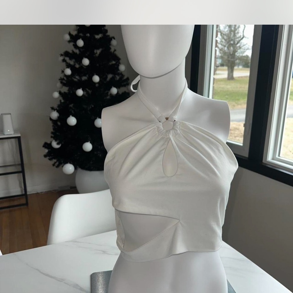 Chic White Halter Top